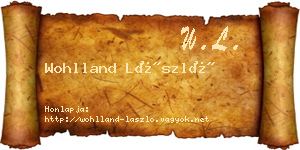 Wohlland László névjegykártya